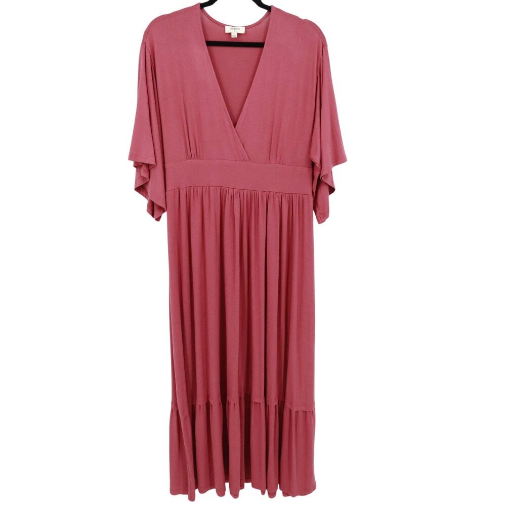 Umgee Maxi Dress Womens M Pink Boho Prairie Resort Wear Modest Feminine Ethereal